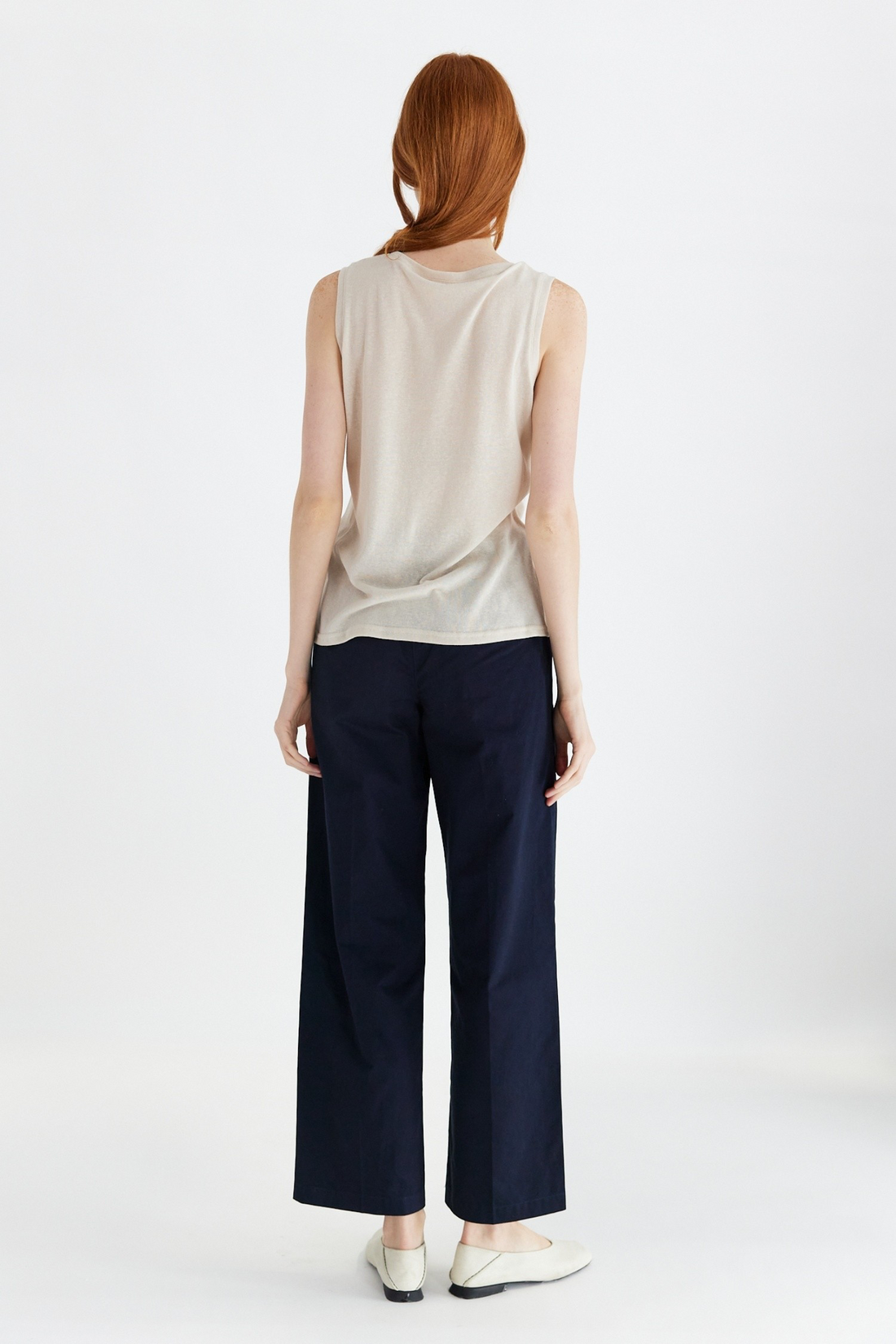 Heather Beige Cotton Tank Top