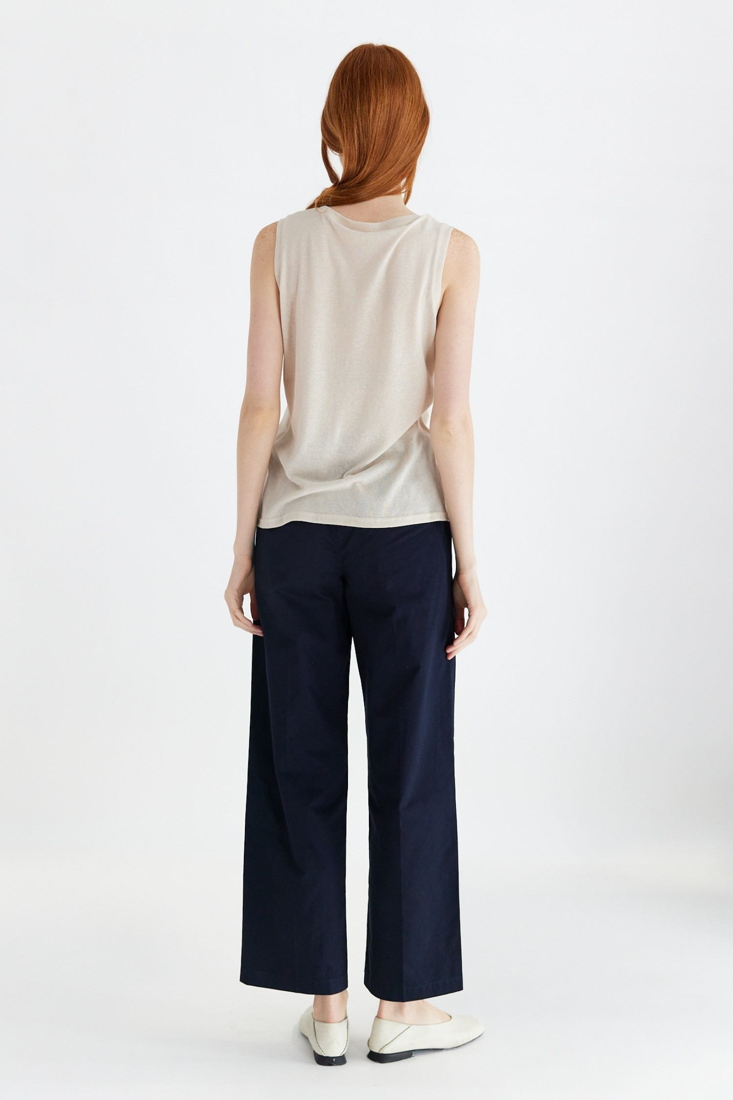 Heather Beige Cotton Tank Top