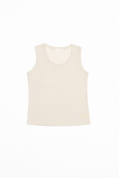 Heather Beige Cotton Tank Top