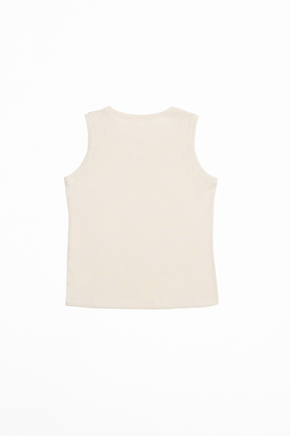 Heather Beige Cotton Tank Top