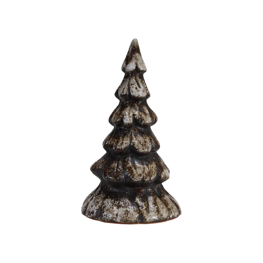 Matte Brown Reactive Glaze Stoneware Tree