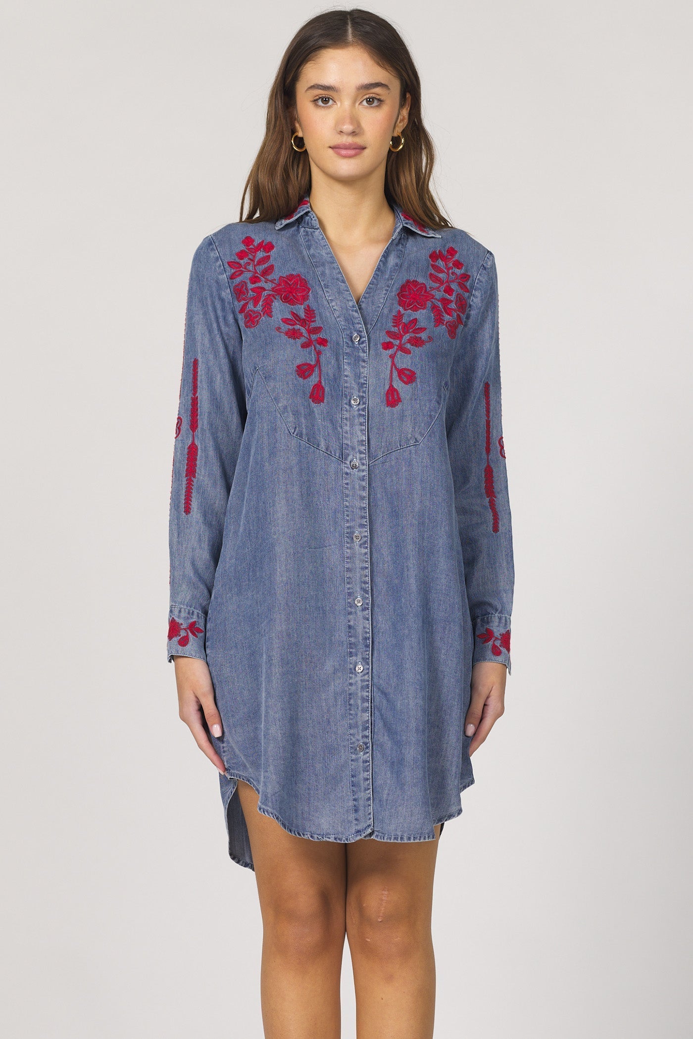 Embroidered Tencel Dress