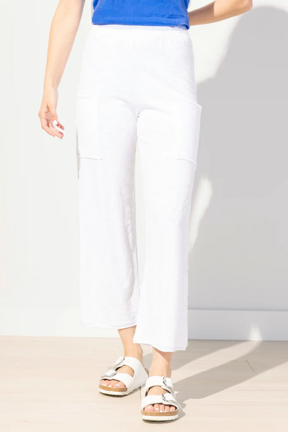 White Cotton Slub Pocket Flood