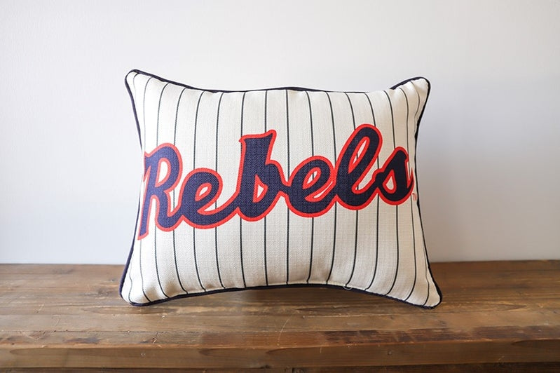 Rebels Baseball Pinstripe Pillow