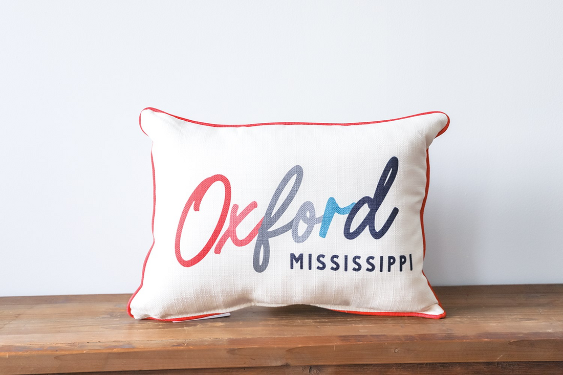 Oxford Red Border Pillow
