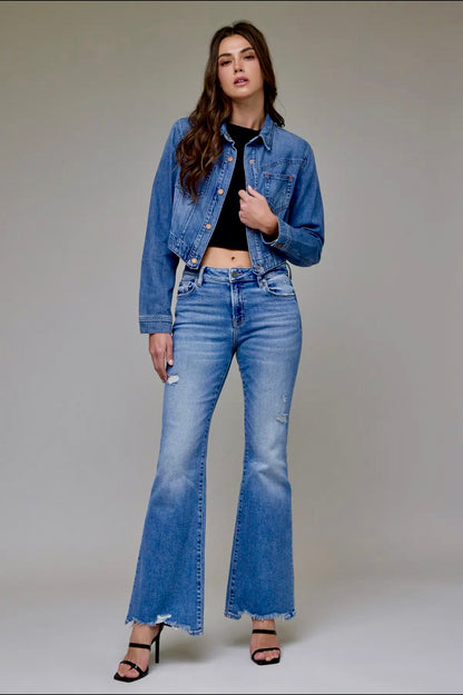 Mid Rise Happi Basic Flare Jean