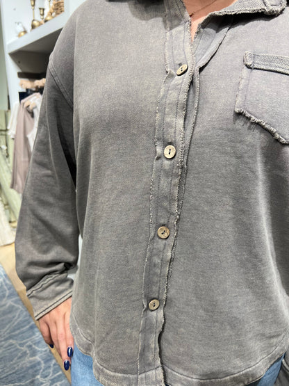 Color Wash Terry Anywhere Shacket