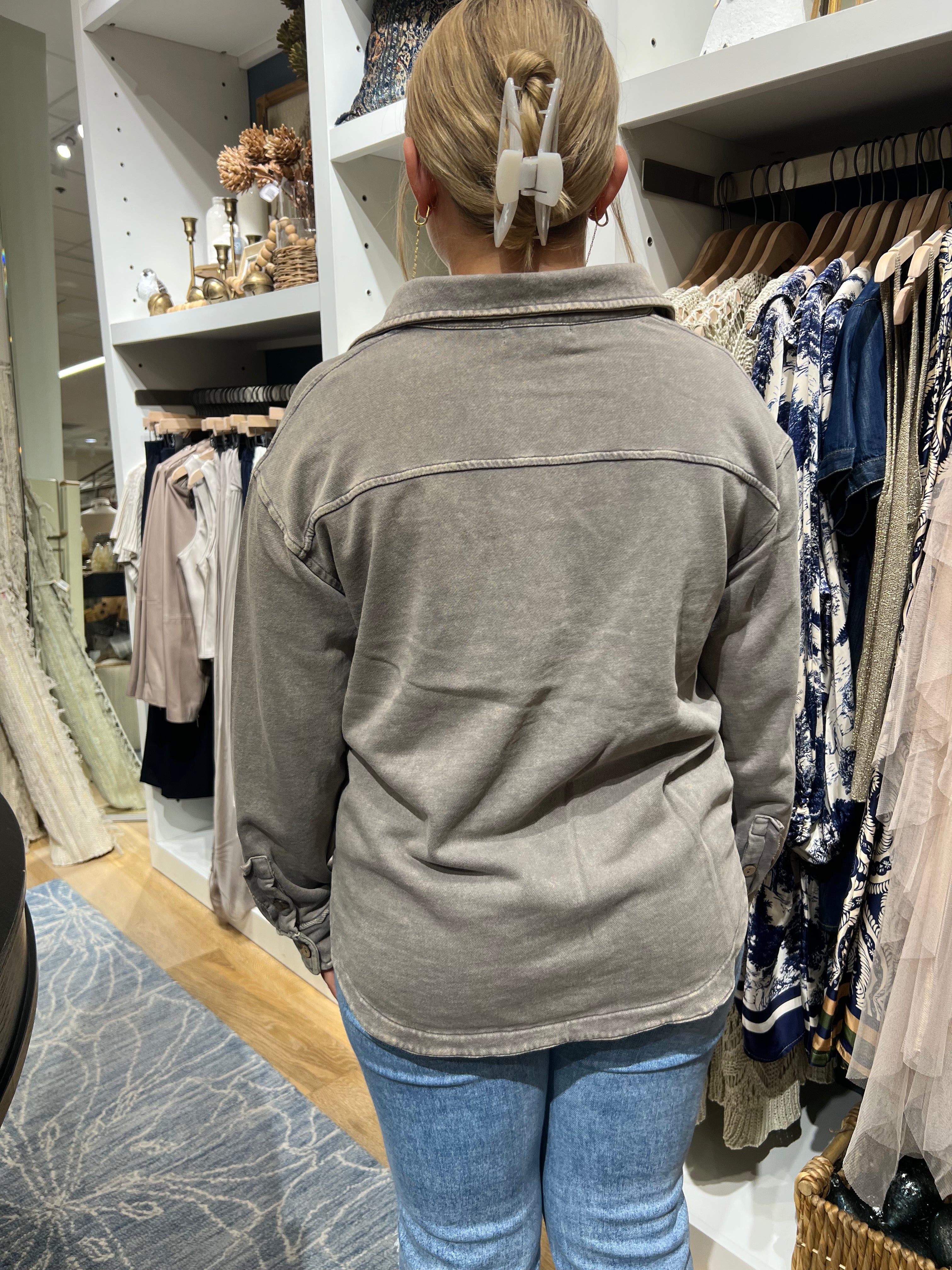 Color Wash Terry Anywhere Shacket