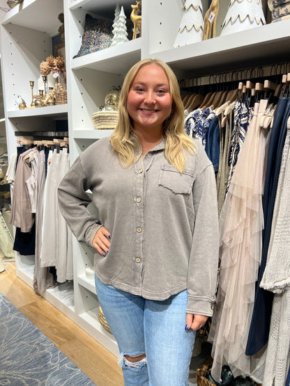 Color Wash Terry Anywhere Shacket