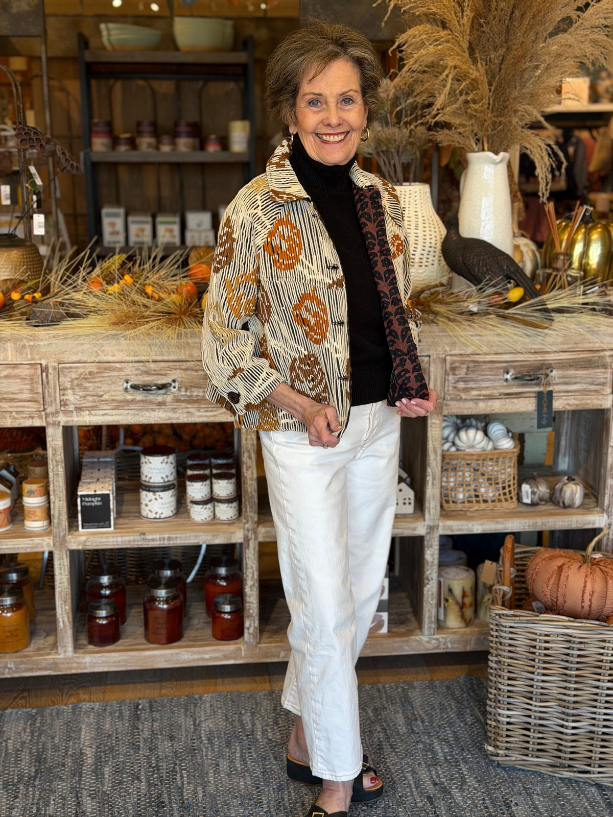 Abstract Autumn Botanical Jacket