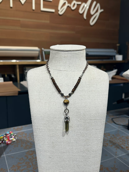 Brown and Crystal Necklace