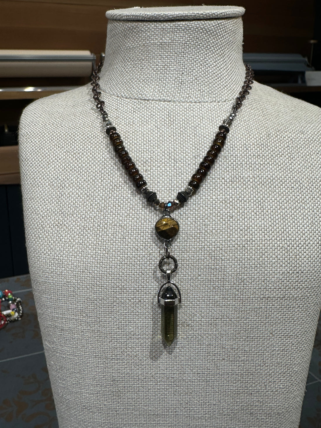 Brown and Crystal Necklace
