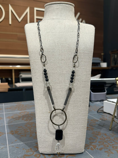 Black and Crystal Necklace