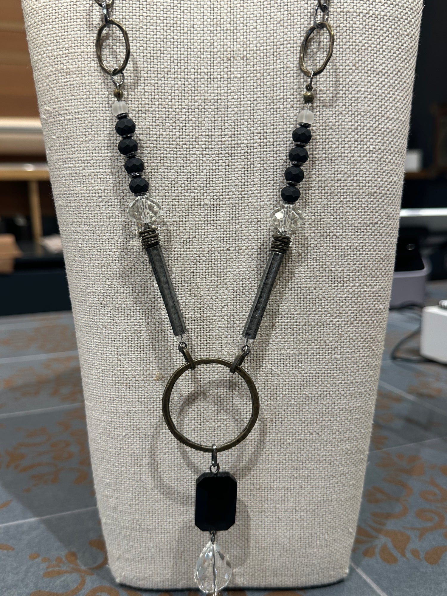 Black and Crystal Necklace
