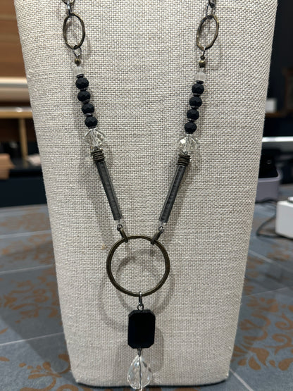 Black and Crystal Necklace