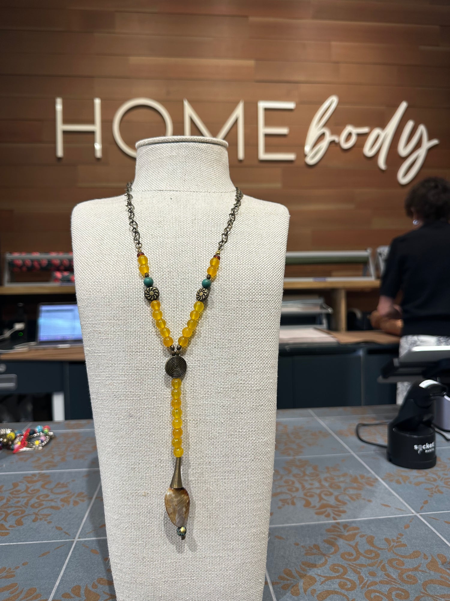 Yellow Beaded Necklace