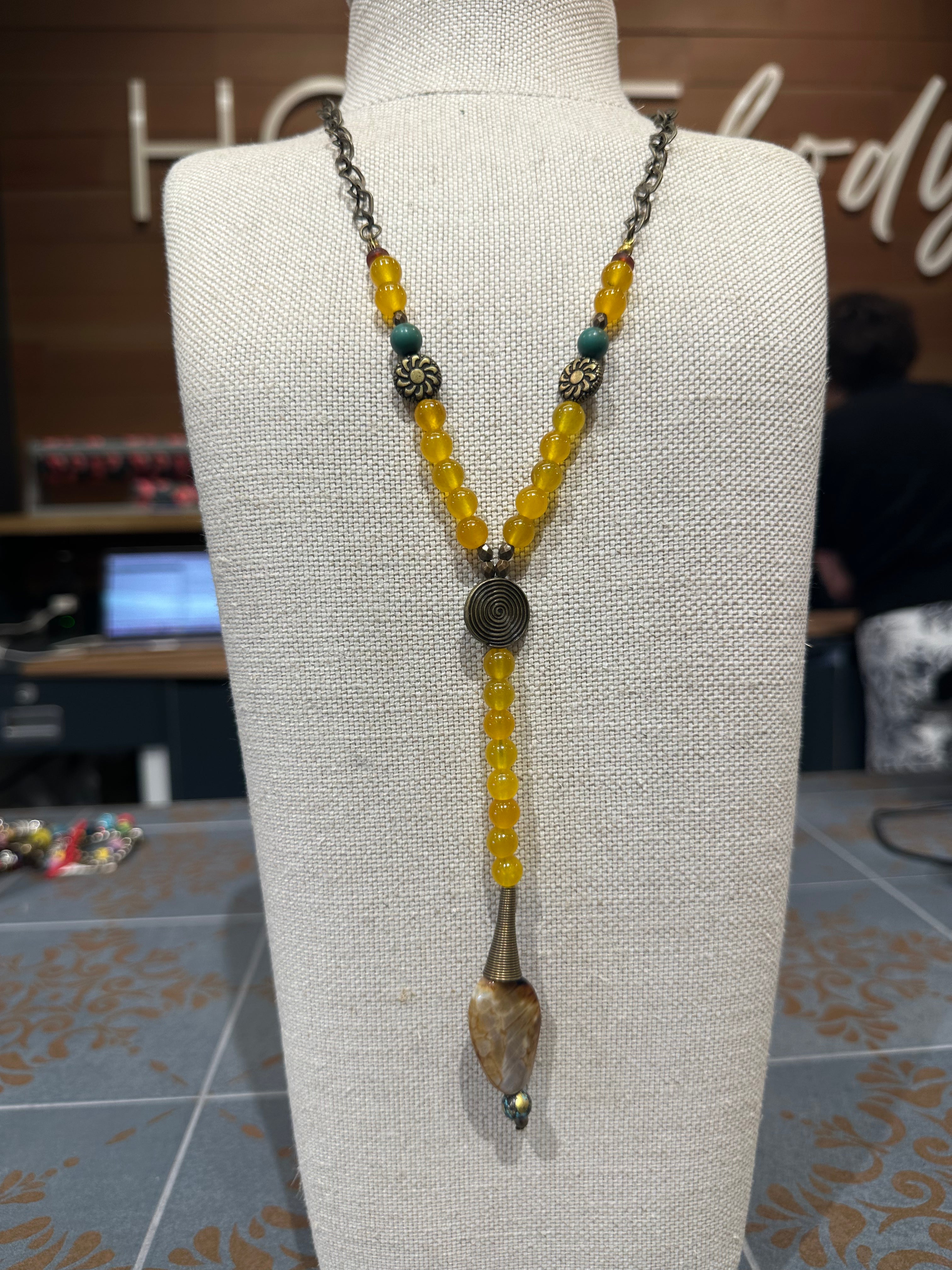 Yellow Beaded Necklace