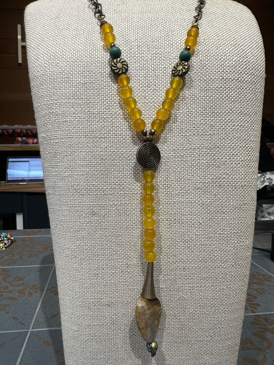Yellow Beaded Necklace