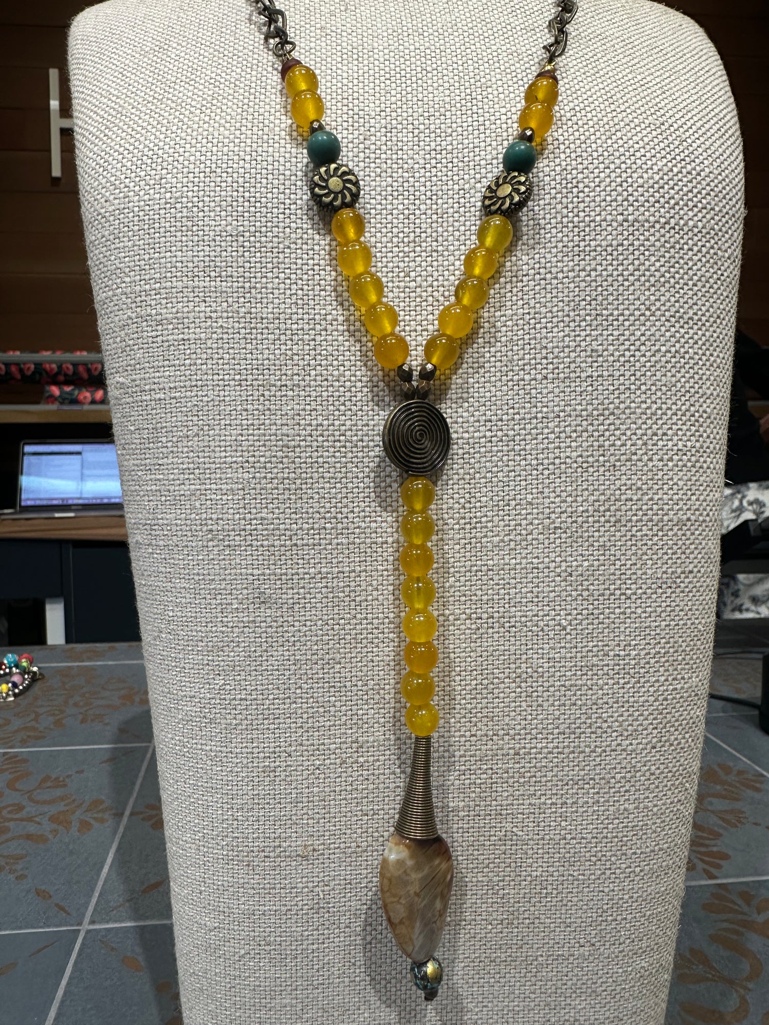 Yellow Beaded Necklace
