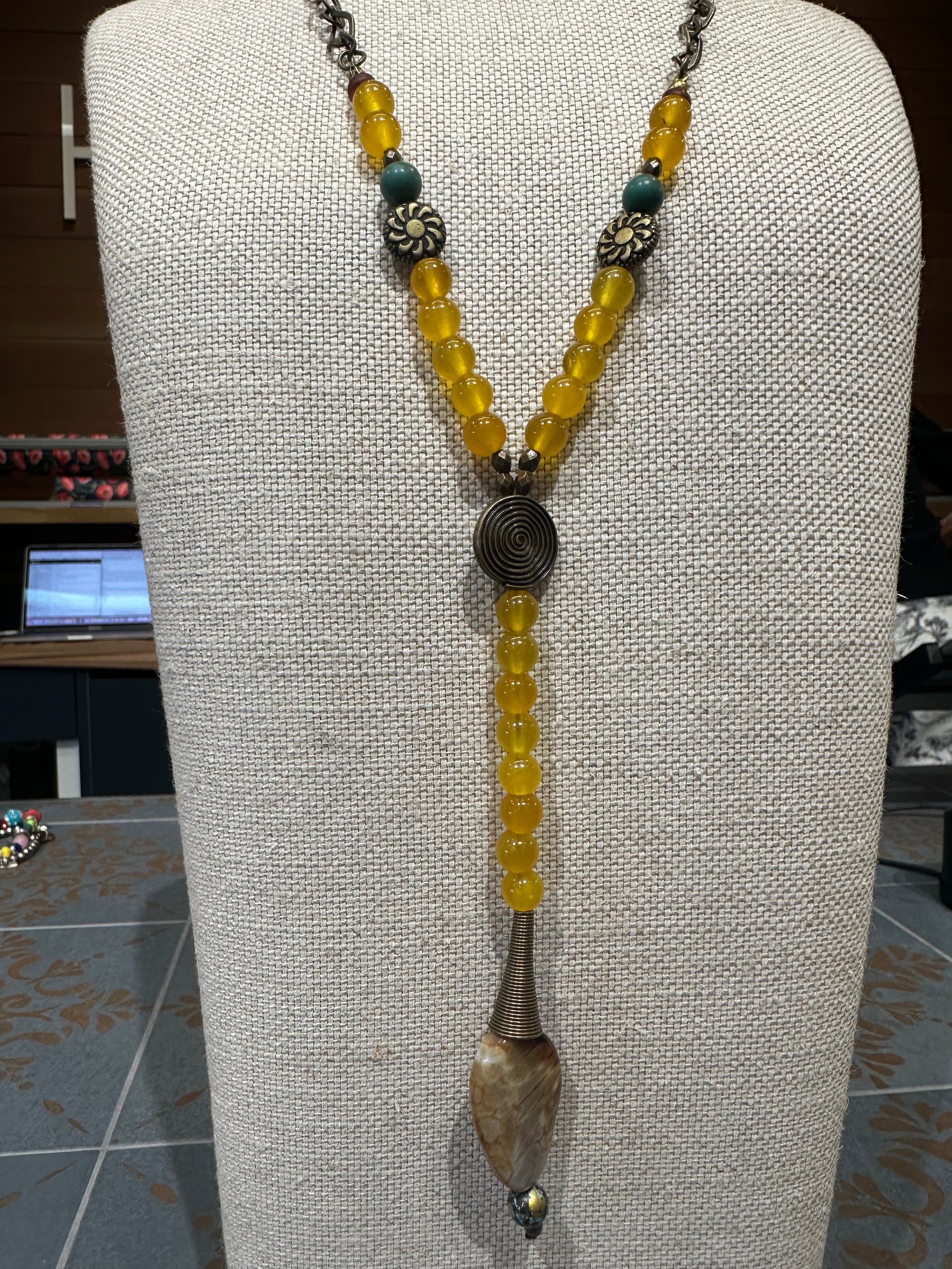 Yellow Beaded Necklace