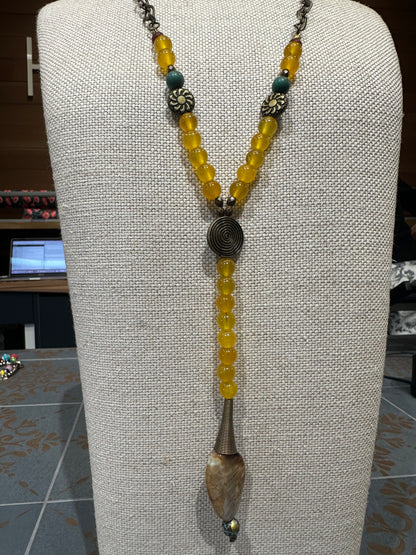Yellow Beaded Necklace