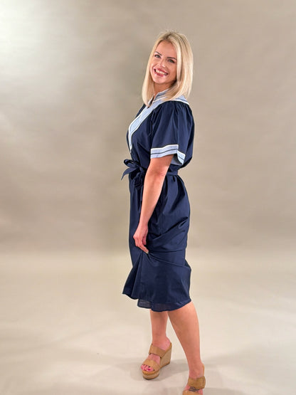 Short Sleeve V-Neck Dress