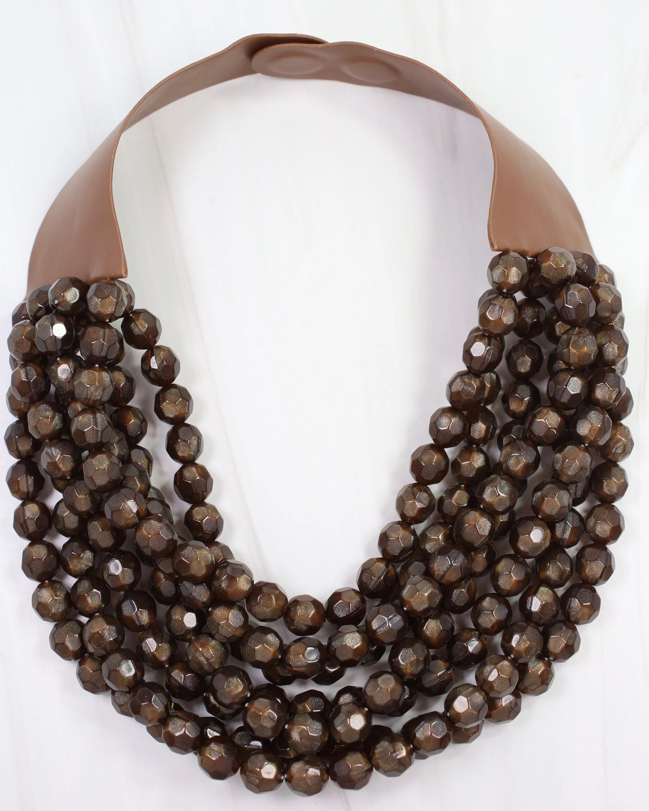 Brown Multi Layered Beaded Necklace