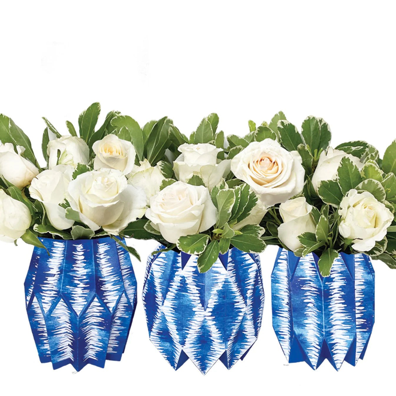 Ikat Paper Vase Wraps