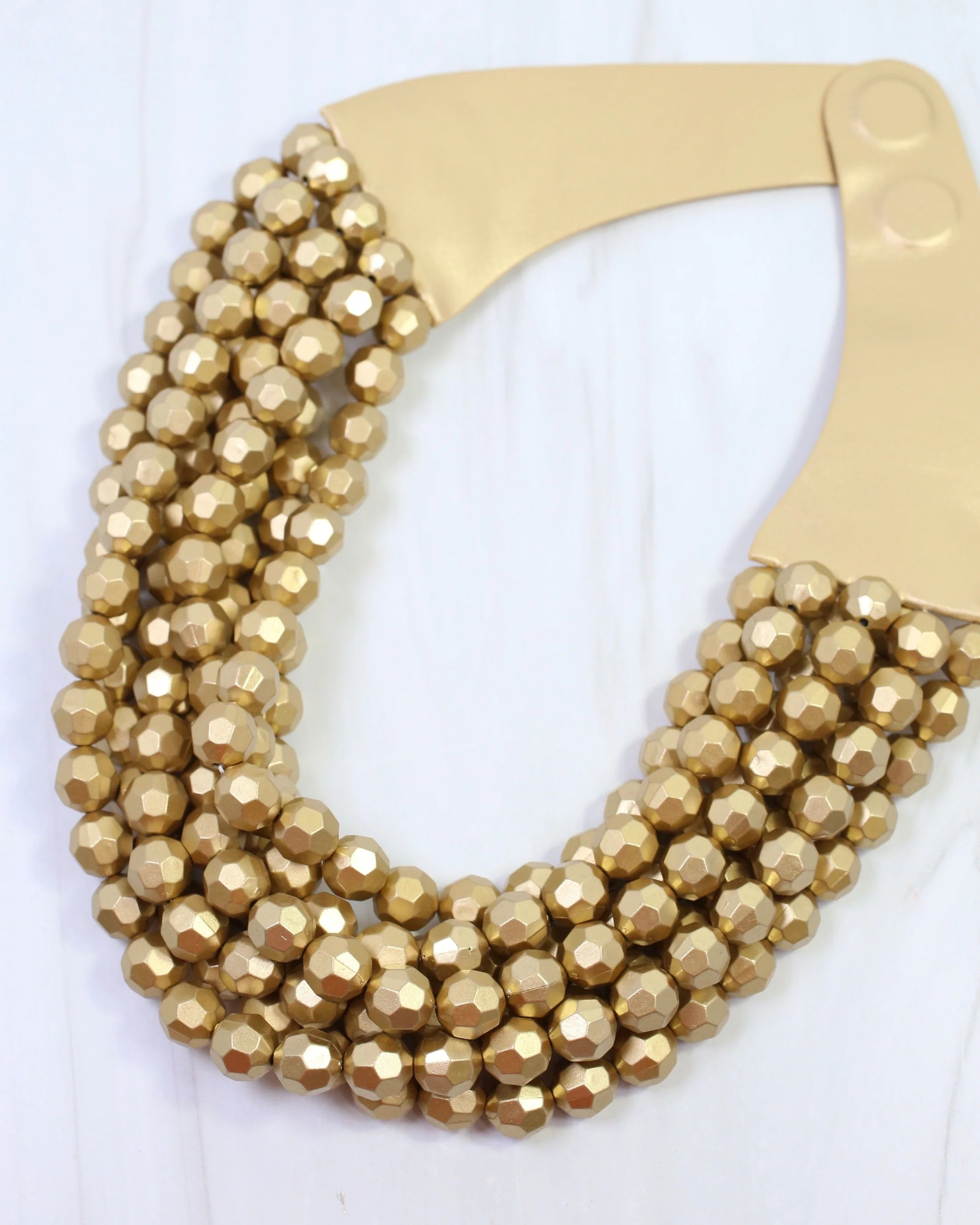 Gold Multi Layered Beaded Necklace