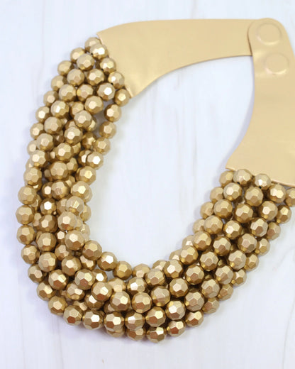 Gold Multi Layered Beaded Necklace