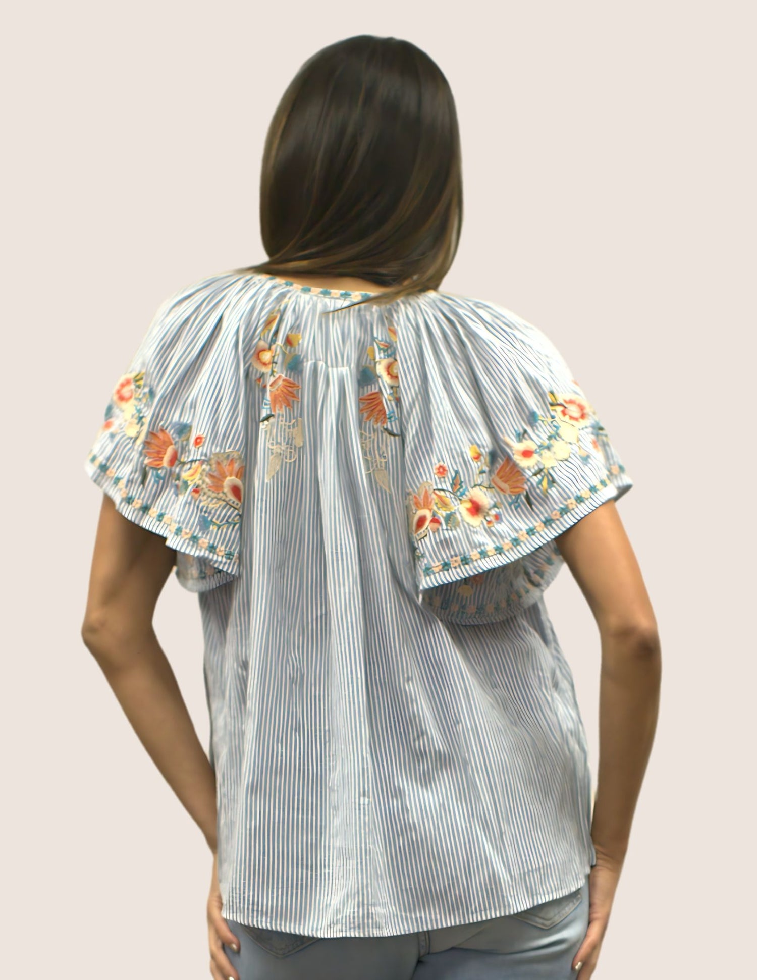 Unique Embroidered Blouse with String