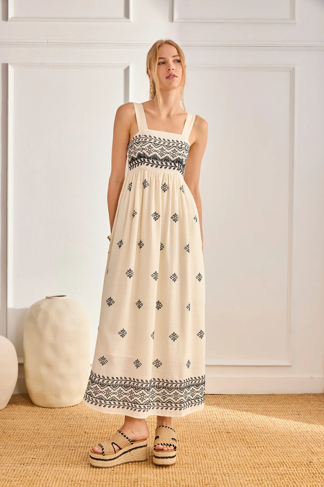 Embroidered Maxi Dress