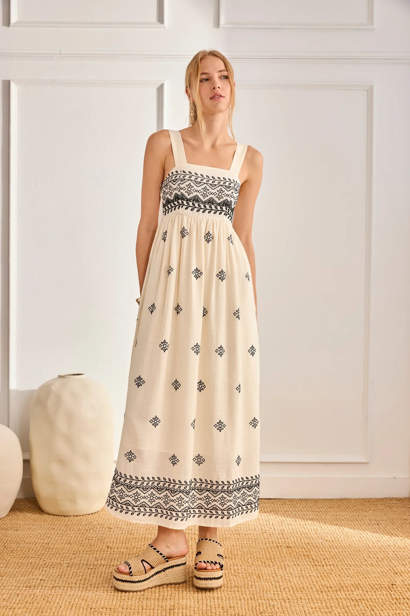 Embroidered Maxi Dress
