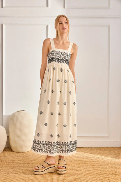 Embroidered Maxi Dress