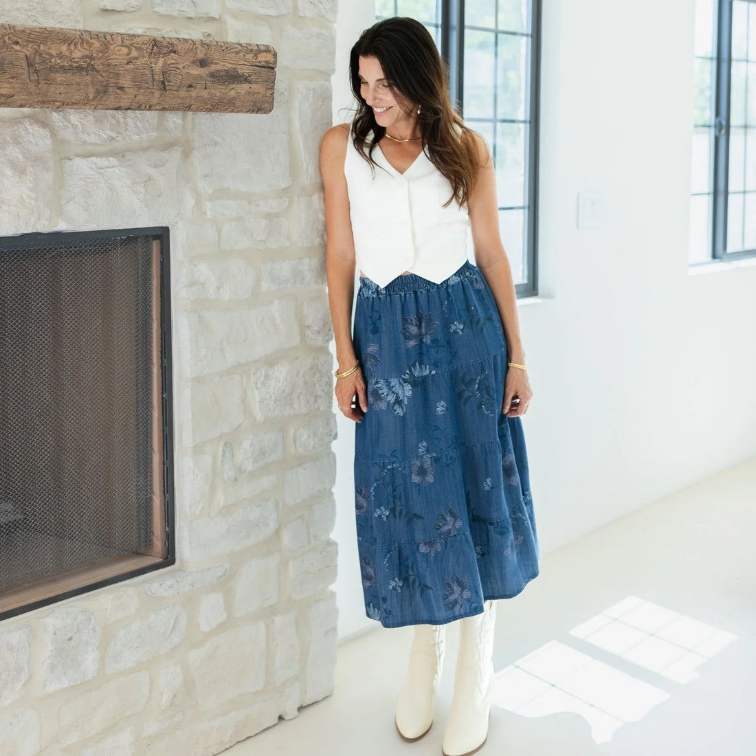 Lyocell Tiered Skirt