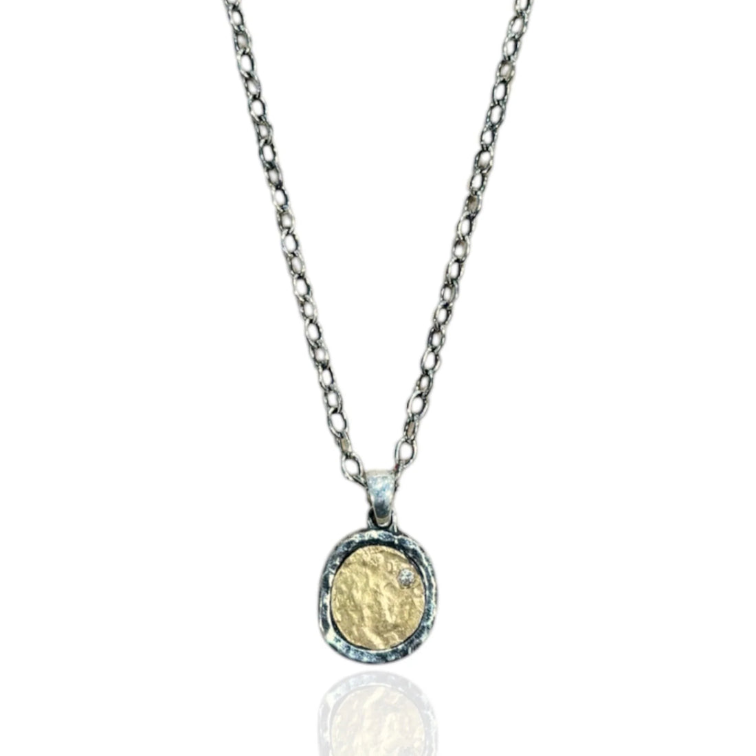 Vintage Silver Pavia Coin and Frame Necklace