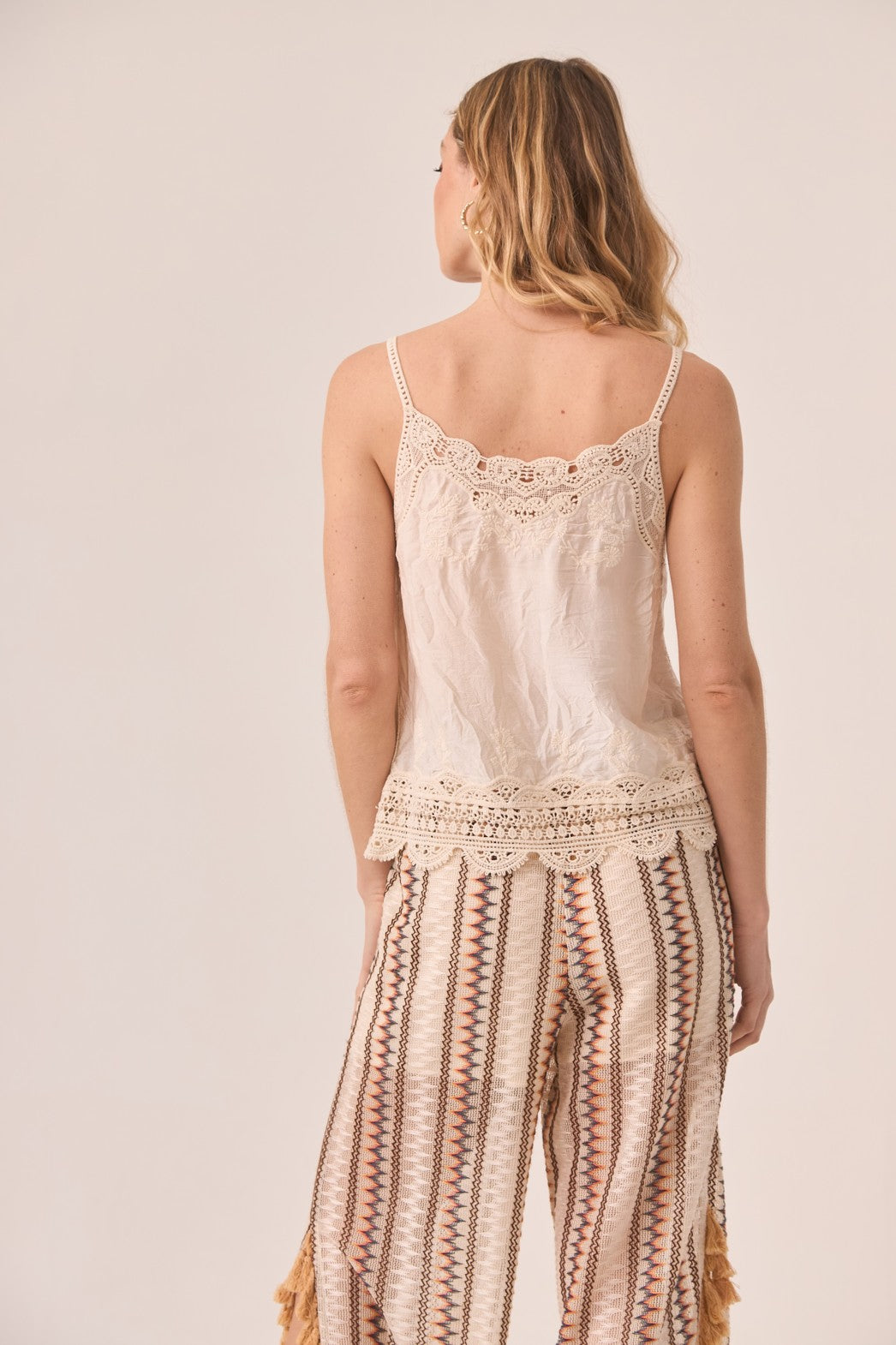 Ivory Tank Top with Matching Lace