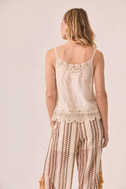 Ivory Tank Top with Matching Lace