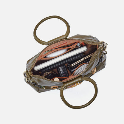 Olive Satchel with Removeable Chain
