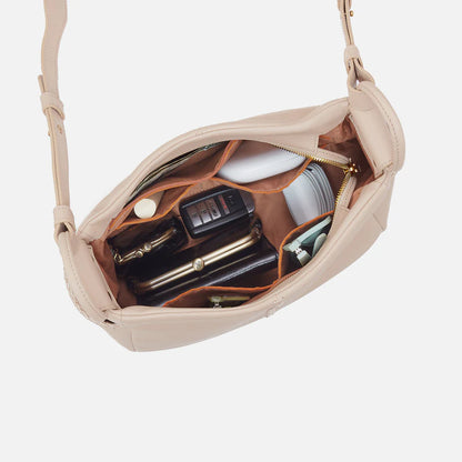 Pebbled Leather Crossbody with Gold Details