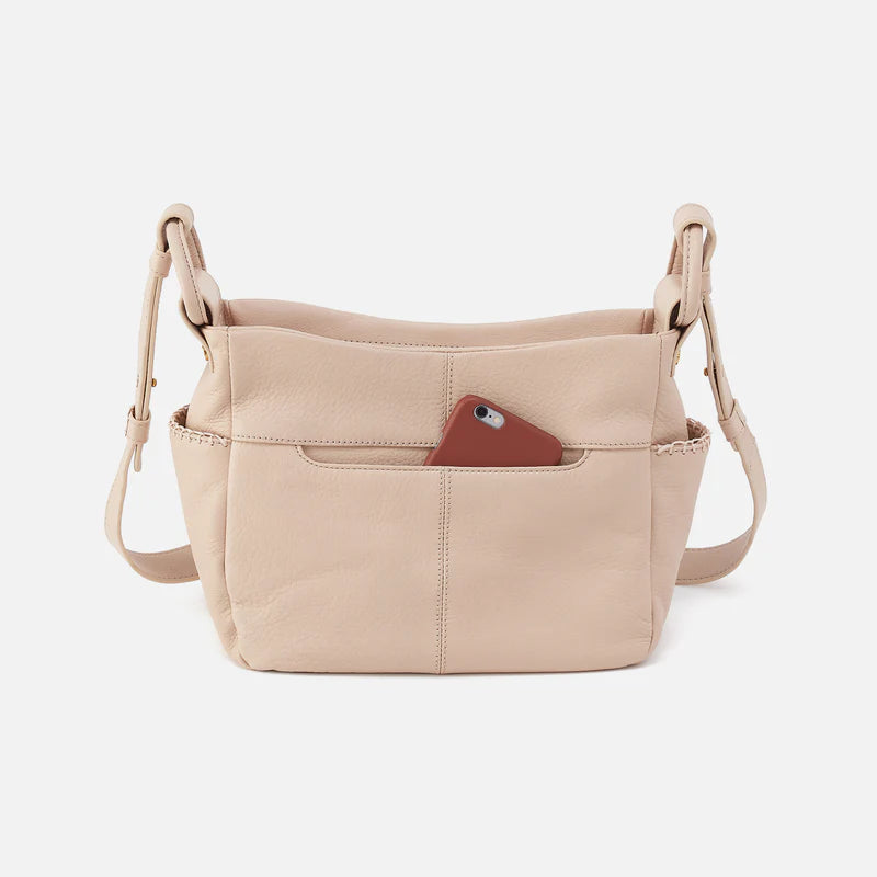Pebbled Leather Crossbody with Gold Details