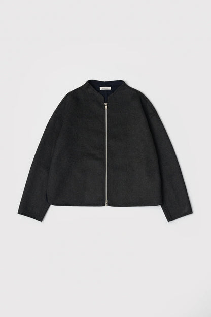 High Neckline and Oversized Jacket