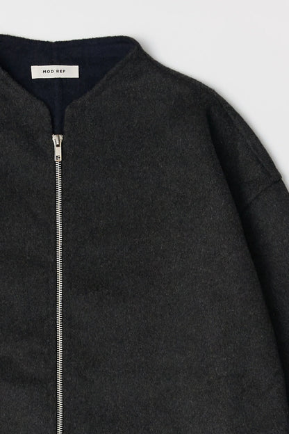 High Neckline and Oversized Jacket