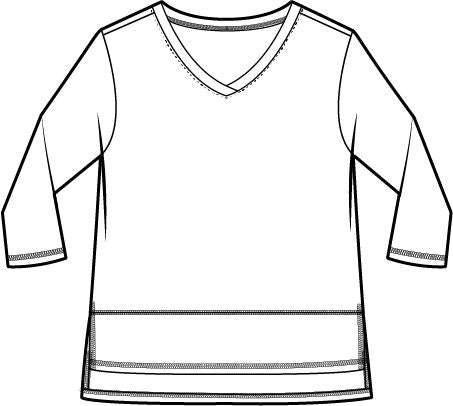 Cotton Slub Easy V-Neck Tee