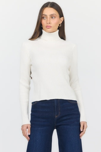 Classic Arlen Ribbed Turtleneck Top