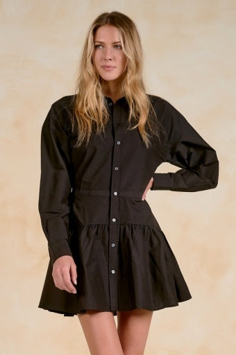 Mini Button-Down Shirt Dress