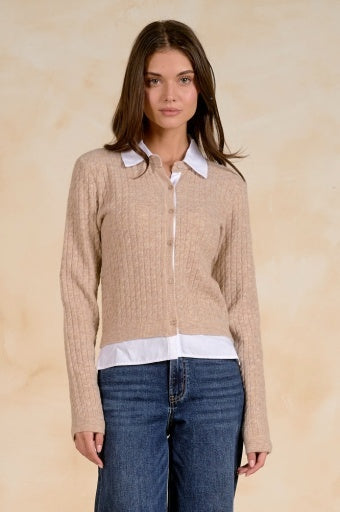 Layered Cable-Knit Top
