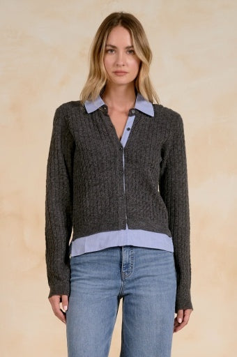 Layered Cable-Knit Top