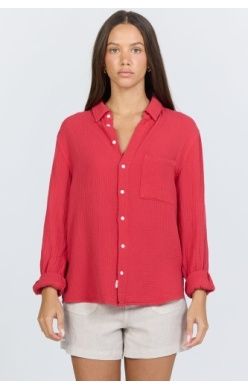 Lightweight Cotton Gauze Button-Up | Dear John Gaia