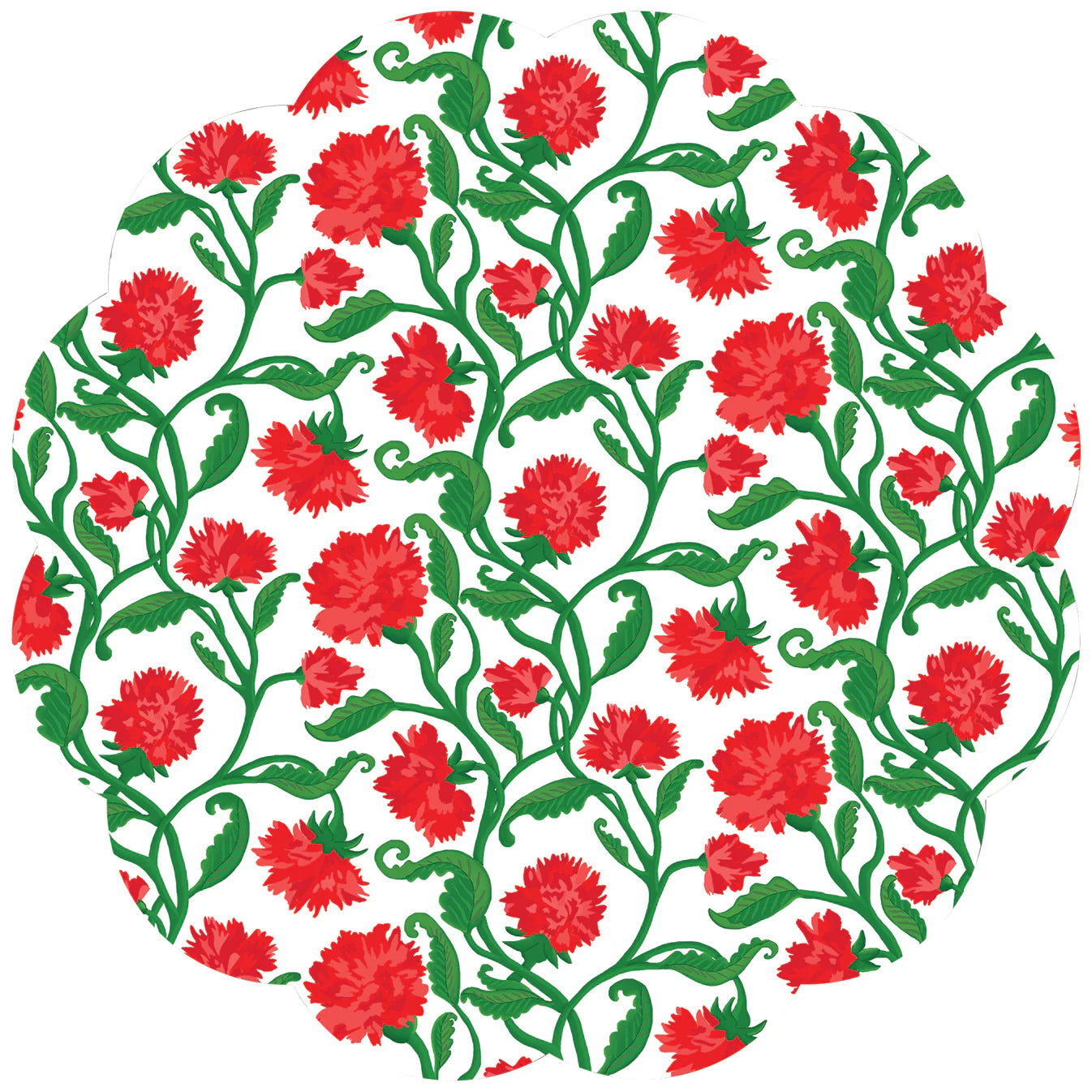 Carnation Scalloped Paper Placemats